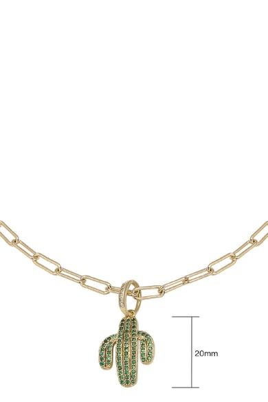 Ketting Zirconia Cactus  Green & Gold Copper h5 Afbeelding4